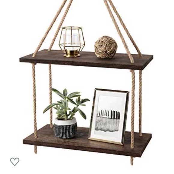 Wood & Rope Hanging Shelf - Picture 3 of 8